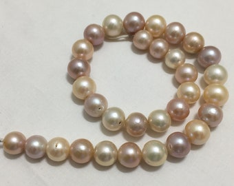 12-15 mm Size Freshwater Pearl Strand | Round Shape | Rainbow Colo |  Pearl Necklace