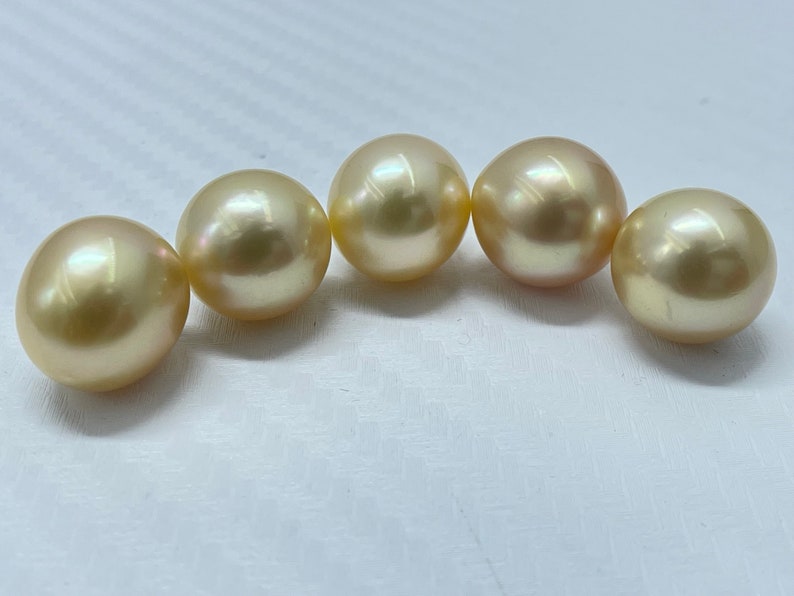 11*12.5 MM Size AAA Luster Loose Pearl Light Golden Color Drop Shape Pearl beads Natural South Sea Pearl