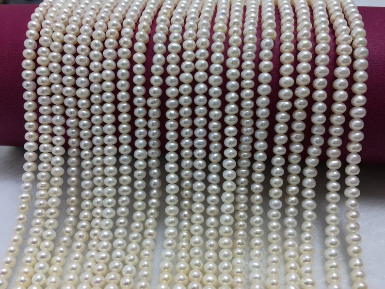 Freshwater Pearl Strand Shape Near Round Size 4 MM Color Off White