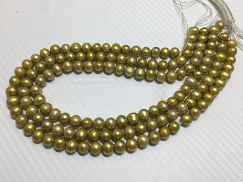Approx Green Pearl beads Oval Freshwater Beads Full Strand 16inches strand 47-pcs 8.5-9 mm Natural Freshwater Pearl Strand