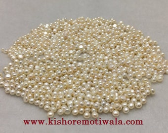 4 MM (Approx.) Size Beautiful Natural Real  Freshwater Loose Pearl Button Shape White Color  Pearl Personalize Gift