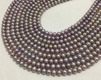 6.5 -7.5 MM (Approx.) Luster AA Real Freshwater Pearl Strand Pink Color Near Round Shape  16 inch Strand Personalized Gift