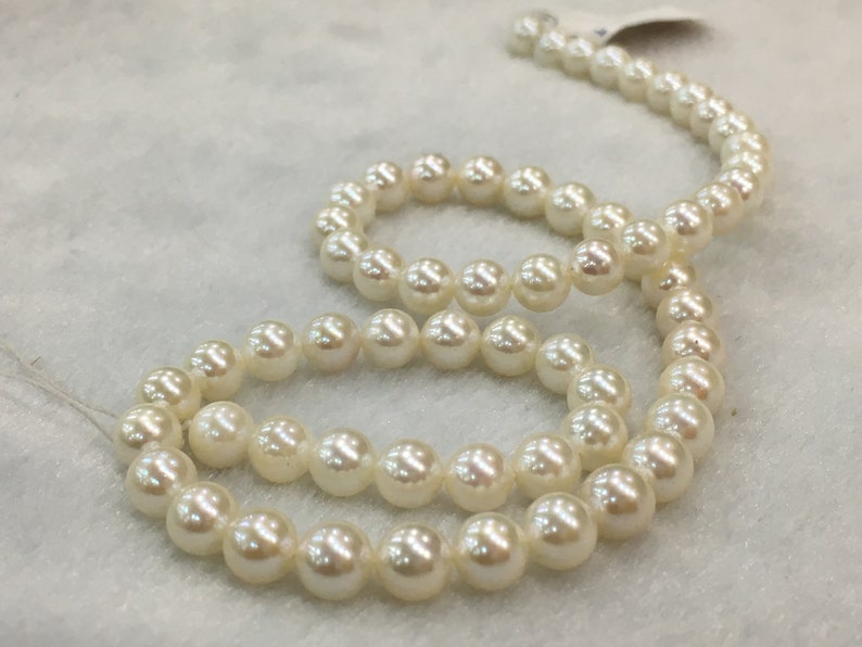 6.5-7 MM Japan Cultured Round Shape White Color Pearl String
