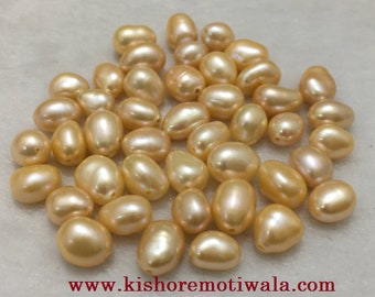 7-8 mm Size |Freshwater loose Pearl |  Peach  Color | Uneven Shape Good Luster | 167.44 Carat Weight