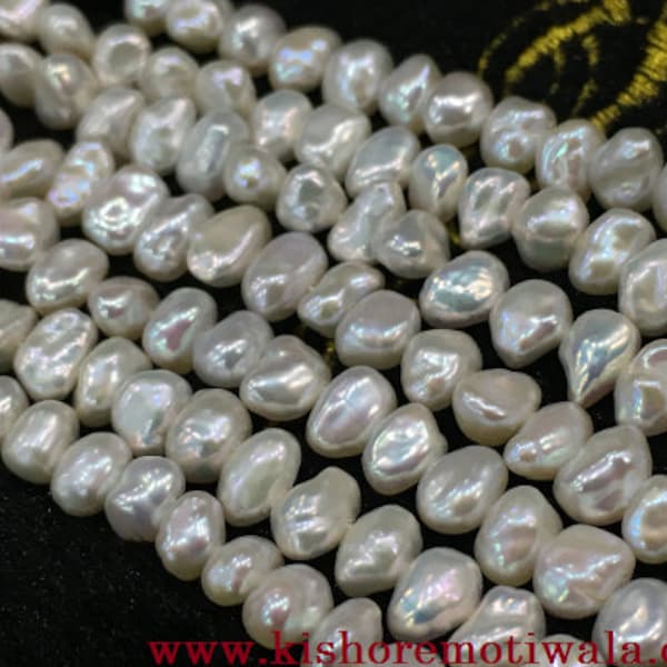 4 To 4.5 MM Size Beautiful Natural Freshwater Pearl Strand Uneven Shape Pearl White Color Strand 16 Inch Strand.