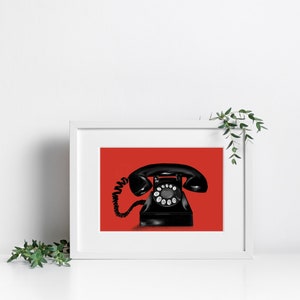 Vintage Rotary Phone original Illustration