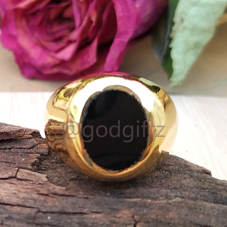 Anillo de plata de ley 925 para hombre, anillo de piedra preciosa de ónix negro, anillo de oro para hombre, anillo de apilamiento, anillo de declaración, regalo para él imagen 4