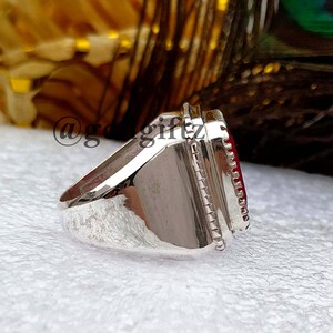 925 Sterling Silver Jewelry - Ruby Gemstone Men's Ring - Statement Ring - Silver Ottoman Men's Ring - Turkish Style Men's Ring