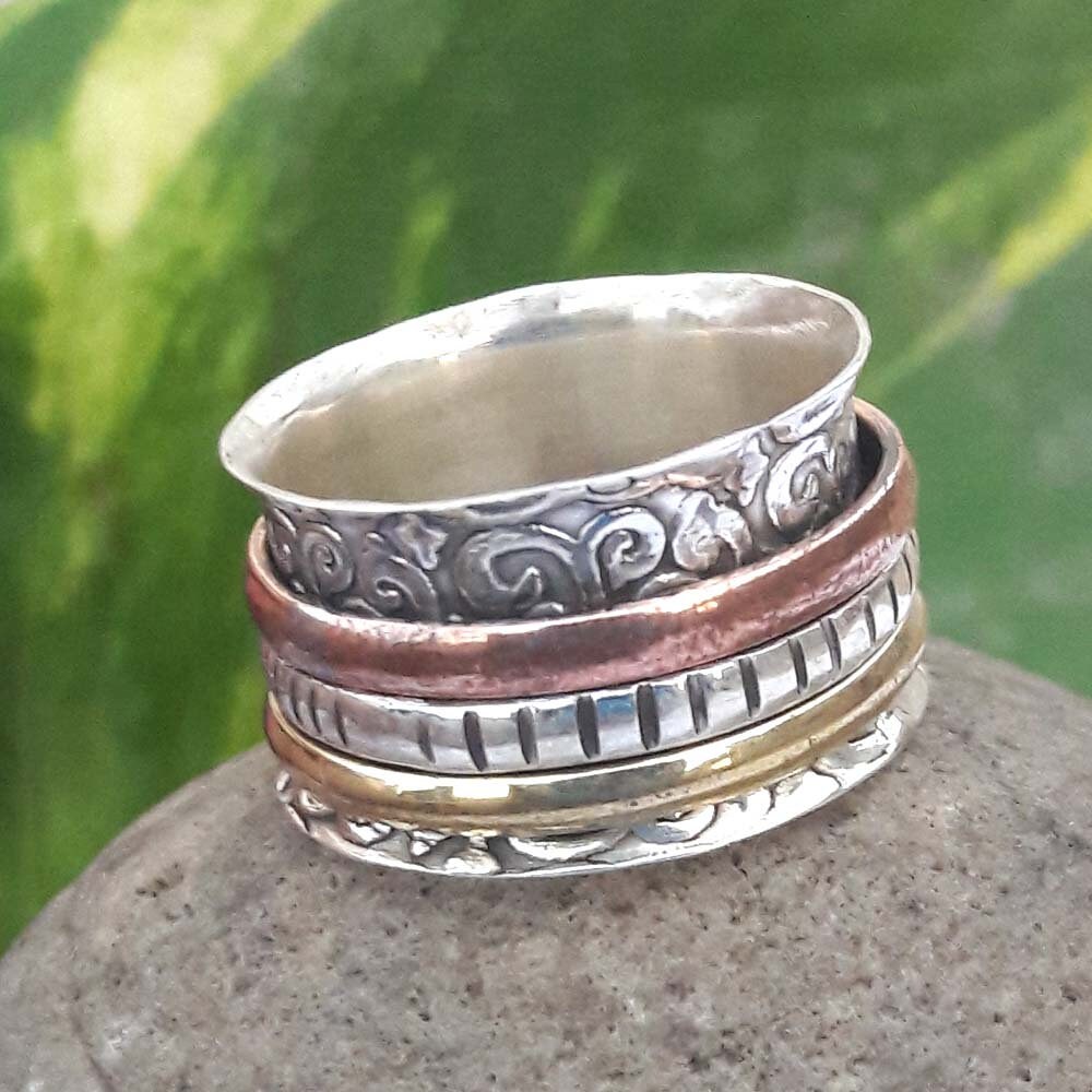 AAA Spinner Ring Anxiety Ring Meditation Ring Spinning Etsy