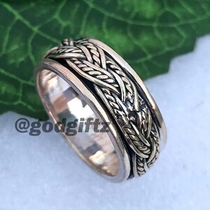 Sterling Silver Spinner Ring: Anti-Stress Meditation Band