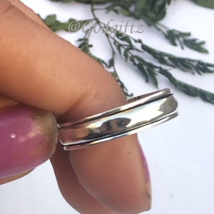 Handmade 925 Sterling Silver Spinner Ring: Meditation Band Ring
