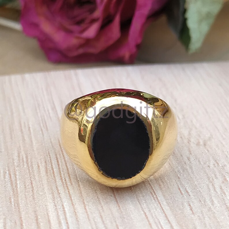 Anillo de plata de ley 925 para hombre, anillo de piedra preciosa de ónix negro, anillo de oro para hombre, anillo de apilamiento, anillo de declaración, regalo para él imagen 9