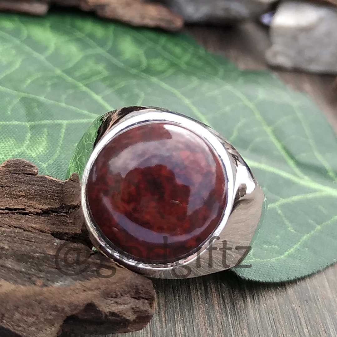 Natural Red Jasper Ring 925 Sterling Silver Ring Jewelry Handmade Ring