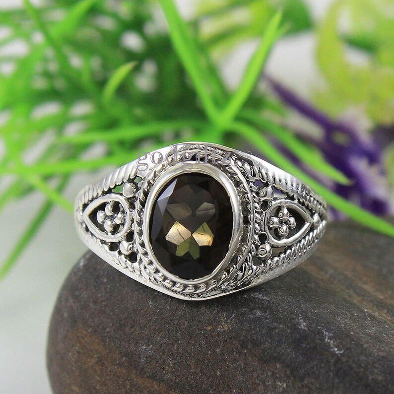 Smokey Quartz Ring Handmade Ring Gift for All Gift for Mother.....