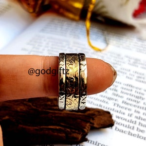 Handcrafted Band Ring, 925 Sterling Silver Ring, Meditation Spinning Band Ring, Anxiety Spinner Ring, Worry Ring, Mother Gift, Gift For Her