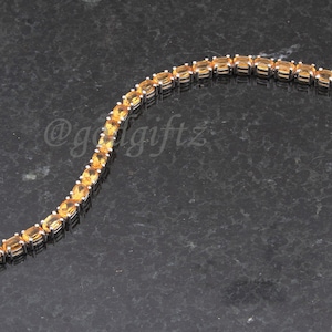 Natural Citrine Bracelet, 925 Silver Bracelet, Tennis Bracelet, Gemstone Bracelet, Silver Citrine Bracelet, Bracelet For, Wedding Bracelet