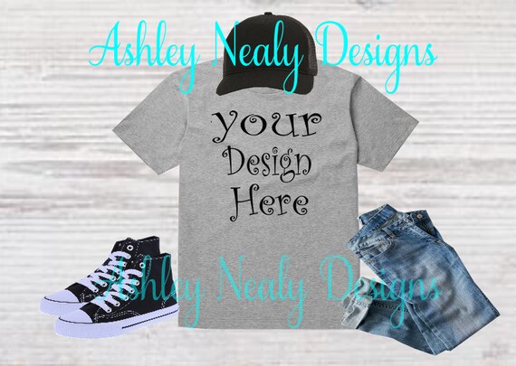 T-Shirt Mockup T-Shirt Shirt Mockup Gray Shirt