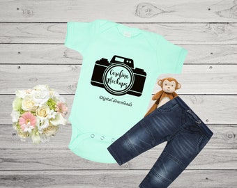 Baby Romper Body Suit Mockup Baby Romper Suit Mockup Fashion Etsy