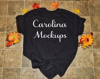 Tshirt Mockup Black Shirt Mockup Fall Mockup T Shirt Mock Up
