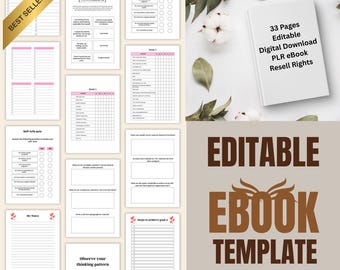 Selbstliebe eBook-Vorlage - Bearbeitbare Canva + PLR | Self-Care Workbook für Coaches, Blogger & Etsy Verkäufer