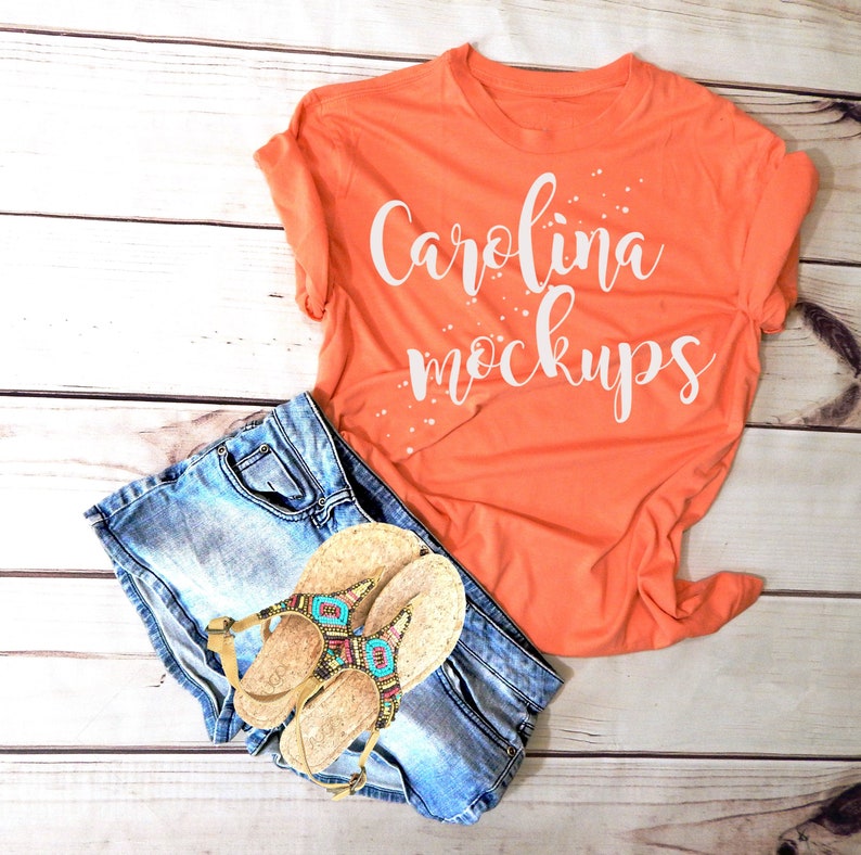 Download Orange tshirt mockup-Gildan mockup shirt-Ornage mockup-T ...