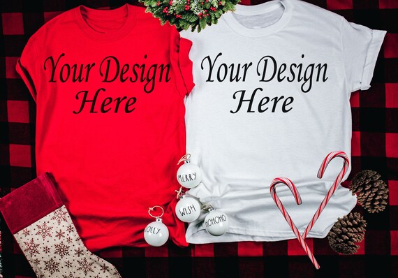 Download Mockup Tshirt Red Shirt White Shirt Flaylays Christmas Tshirt Etsy