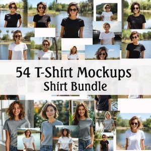 Tshirt mockup bundle | Women&#39;s Shirt Mockup | T-Shirt Mock up | Outdoor Mockup | Tshirt Mockup Model | Popular Mockup Designs | Canva Mockup