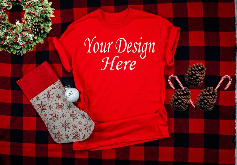 Download Red tshirt mockup T-shirt mockup Mockup t shirt Red t | Etsy