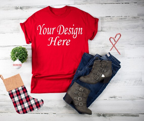 Download Mockup T Shirt Mockup Christmas Mockups Red Shirt Mockup Etsy