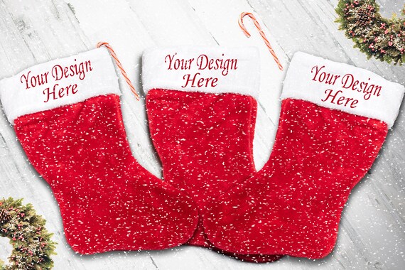 Download Christmas Stocking Mockup Christmas Tree Stocking Mockup Flat Etsy