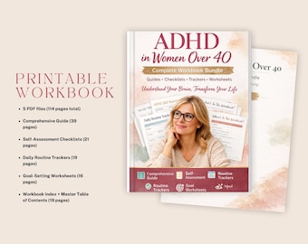 ADHS Arbeitsbuch für Erwachsene | Exekutivfunktion & Routineplaner |  Druckbare PDF-Arbeitsblätter