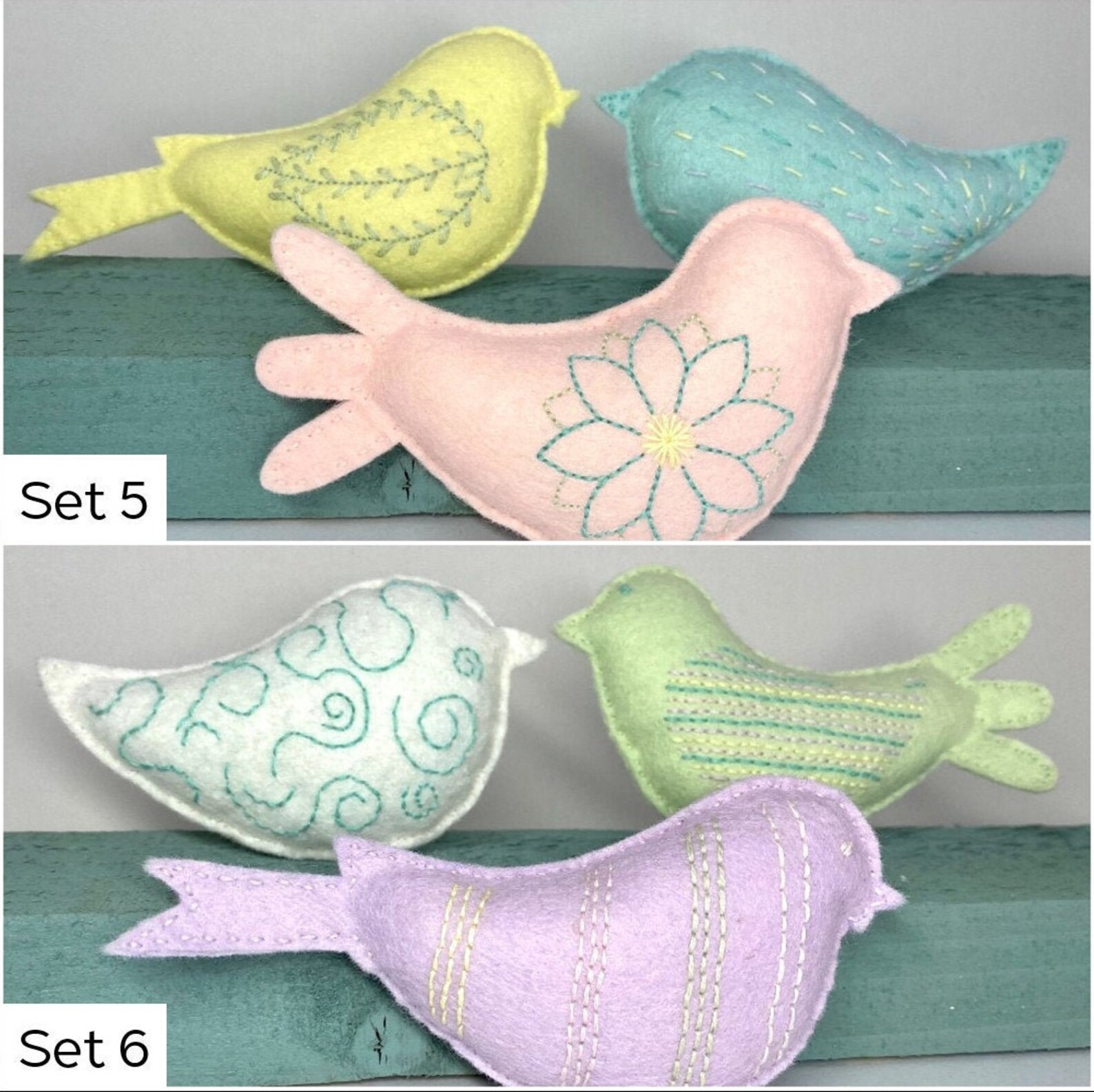 Wool Felt Bird Kit Other Colours Available Makes 3 Birds Etsy