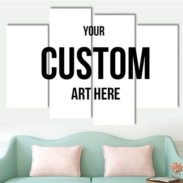 4 Piece Custom Canvas Prints Wall Art  | Personalized Canvas Gifts | Customized & Framed Multi Piece 4 Panel Personal Photo Canvas Wall Art