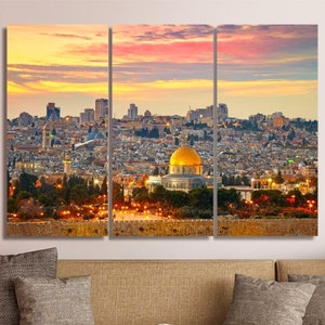 Jerusalem Israel Temple Mount Wailing Wall Jewish 1, 2, 3, 4 & 5 Framed Canvas Wall Art Painting Wallpaper Poster Picture Print Photo Decor
