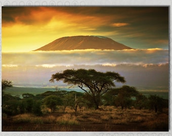 Mount Kilimanjaro Canvas Print: Tanzania Africa Volcano Wall Art