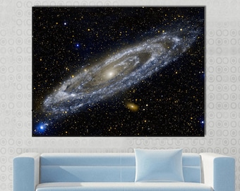 Arte de parede em tela da Galáxia de Andrômeda: impressão fotográfica do espaço e do universo