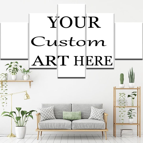 Custom Canvas Prints | Personalized Canvas Gifts | Multi Panel 5 Piece Canvas Wall Art | Customized & Framed Personal Photo Canvas