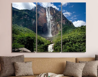 Angel Falls Venezuela Canvas Wall Art: Framed Waterfall Print