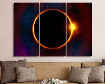 Eclipse Canvas Wall Art: 3 Piece Mural Print