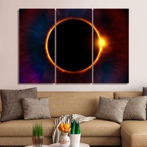 Eclipse 3 Piece Canvas Wall Art Image Pictures Of Eclipses Wallpaper Mural Decoration Artwork Poster Eclipse Photo Decor Print Gift Painting