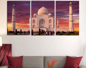 Taj Mahal Canvas Wall Art: India Architecture Photography