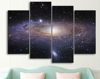 Andromeda Galaxy Canvas Wall Art: Multi Panel Space Decor