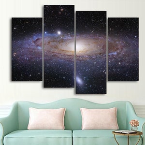 Andromeda Galaxy Stars 1, 2, 3, 4 & 5 Piece Space Canvas Wall Art Decor Images Mural Posters Prints Artwork Wallpaper Pictures Multi Panel