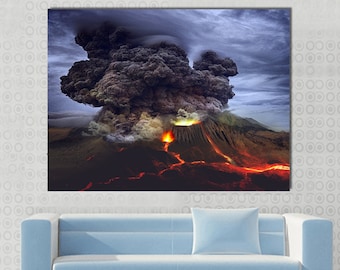 Vulkanausbruch Leinwanddruck: Dramatische Wandkunst Fotografie