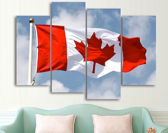 Canadian Flag Canvas Art: Patriotic Multi Panel Wall Decor