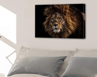 Tableau Toile Lion Majestueux - Set De 1 à 5 Pièces - Décor Mural Animalier - Neuf