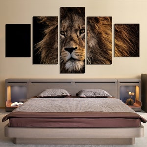 Majestic Male Lion 1 2 3 4 & 5 Piece Animal Canvas Wall Art - Etsy