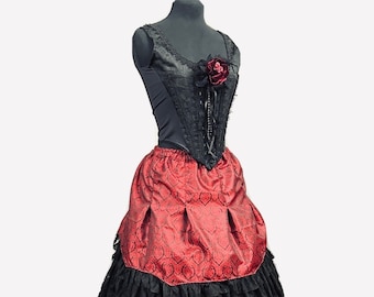 Abito da donna Steampunk in stile gotico vittoriano, abito gotico, corsetto e gonna, stile medievale, gotico, da donna steampunk