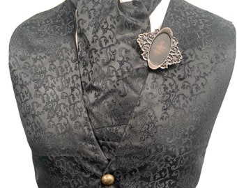 Conjunto de chaleco, corbata y broche estilo steampunk gótico, talla ML, pecho 40/42”.