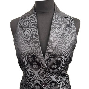 Women’s waistcoat Steampunk waistcoat women’s gothic vest  vintage Medusa brocade waistcoat available in red or black  SM